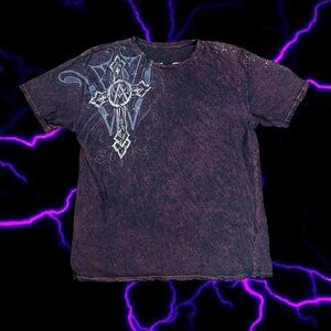 y2k reversible skull affliction tee